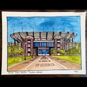 COPY - Bryant Denny stadium print from watercolor painting 8.5x11in